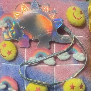Children’s Place Holographic stegosaurus Dinosaur crossbody purse
